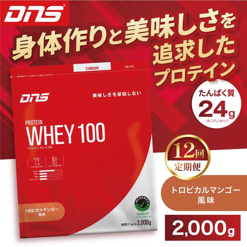 【定期便12回】DNS プロテインホエイ 100 トロピカルマンゴー 風味 2000g