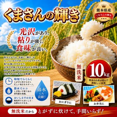 ふるさと納税 玉名市 【毎月定期便】熊本県産 くまさんの輝き 無洗米 10kg全6回