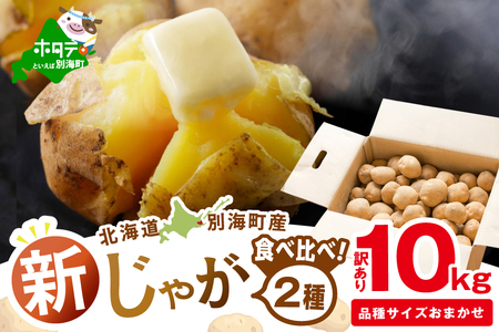 2025年10～12月発送 北海道別海町産 じゃがいも10kg (２種おまかせ)（きたあかり、ワセシロ、男爵、メークイーン、レッドムーン）