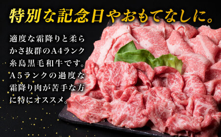 【全6回定期便】【 しゃぶしゃぶ 】 1kg 入り A4 ランク 糸島 黒毛和牛 スライス しゃぶしゃぶ 食べ比べ 糸島市 / 糸島ミートデリ工房[ACA318]