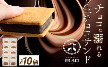 【山奥チョコレート 日和】 生チョコサンド 10個入 [A-026001] / 老舗 焼菓子 焼き菓子 洋菓子 デザート スイーツ クッキー カカオ 詰合せ 詰め合わせ チョコ チョコレート お菓子 菓子 クッキーサンド チョコ菓子