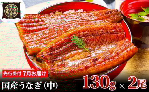 [№5695-1907]先行受付 【7月上旬配送】 うなぎ蒲焼 130g×2尾(260g) うなぎ 鰻 蒲焼 蒲焼き 大五通商 静岡 島田市