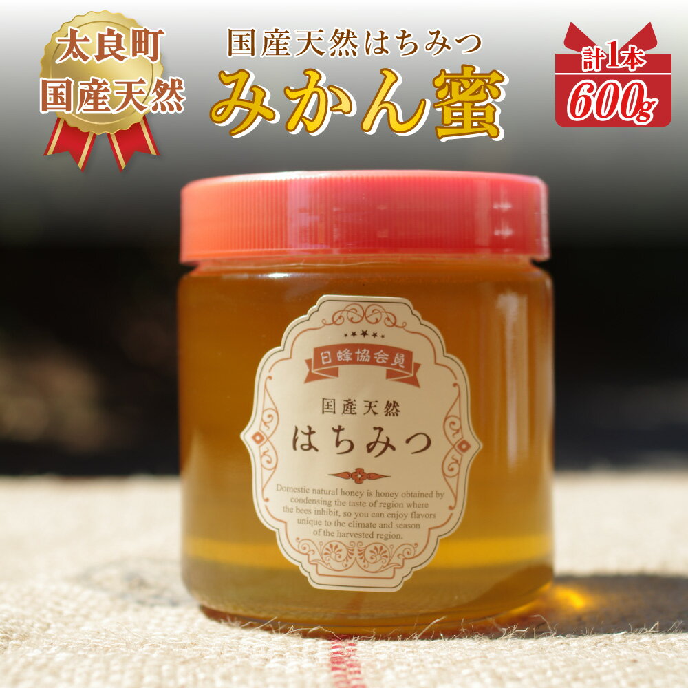 【ふるさと納税】N-225 太良町産はちみつ【みかん蜜600g】 600g 江頭(勇)養蜂場 （日本養蜂協会 会員） 太良町 有明海 国産 国産はちみつ 天然はちみつ みかん蜜 ハチミツ 蜂蜜 柑橘のさっぱりとした香り サラサラ クセがない 日本養蜂協会の基準を満たした