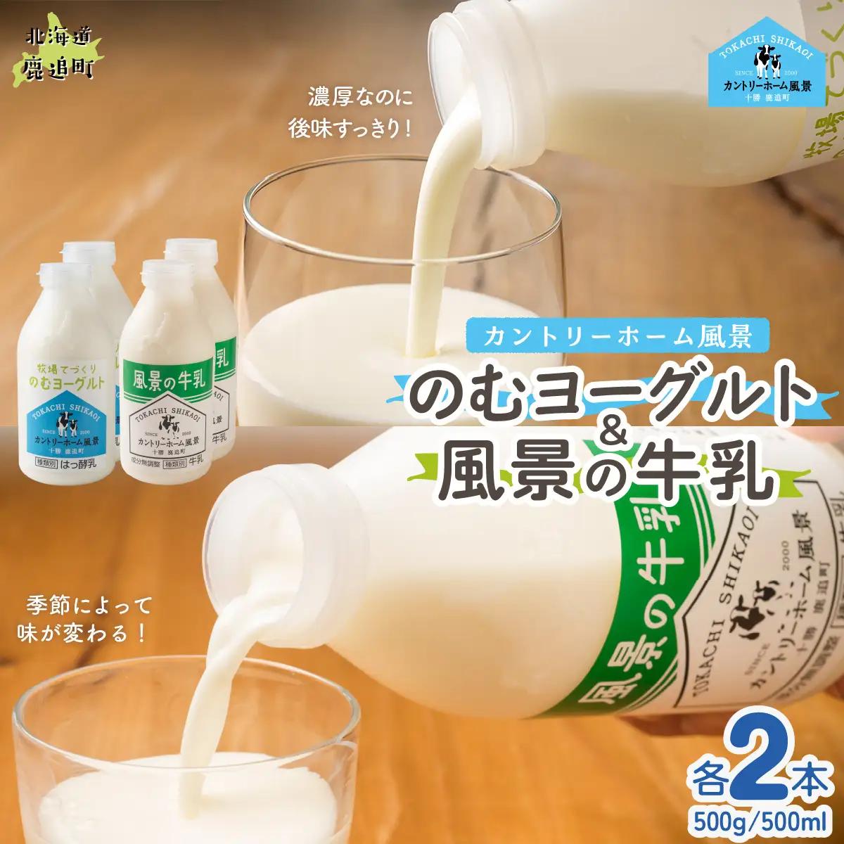 のむヨーグルト500g 風景の牛乳500ml 各2本 SKB103