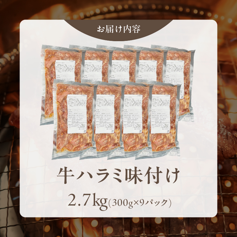 【食肉総合卸 丸正】牛ハラミ味付け 2.7kg