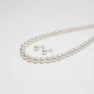大粒8.5-9ミリ　アコヤ真珠　ネックレス＆ピアスセット／パール　真珠　南伊勢町　パールハヤシ　三重県　伊勢志摩