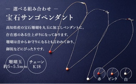 【ケンセン35】宝石珊瑚 K18ネックレス / 選べる組み合わせ｜室戸 ブランド ネックレス