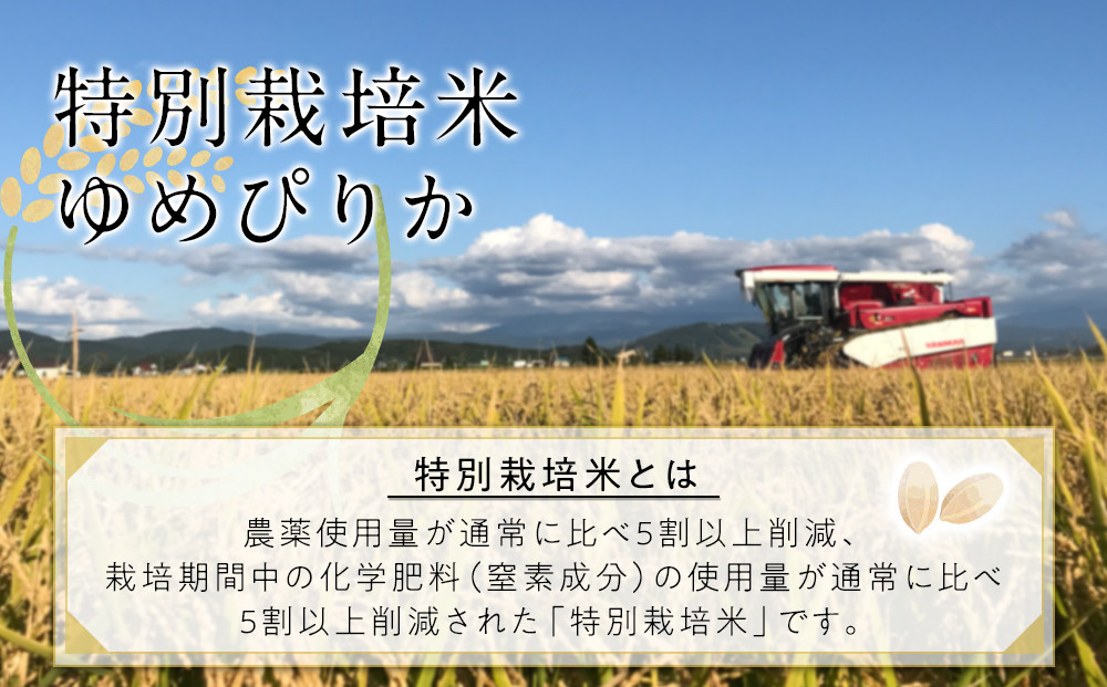 特別栽培米ゆめぴりか精米6kg(3kg×2袋) 令和7年産 _05276