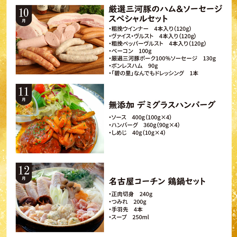 【全12回】厳選！お肉づくめの定期便　H028-081