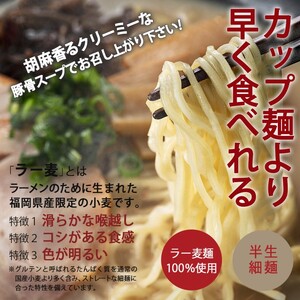 ラーメン 博多豚骨ラー麦ラーメン 4食 半生ラー麦麺 創業明治38年 福山製麺の拉麺 個包装 簡単調理 お取り寄せ