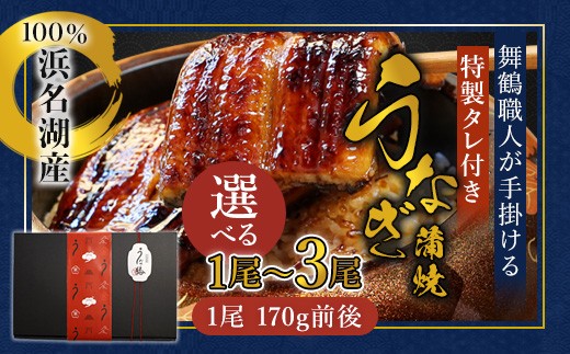 
            浜名湖産 うなぎ蒲焼き 特製タレ付き 1～3尾 | うなぎ 蒲焼き 国産 浜名湖産 ギフト プレゼント 贈答用 冷凍 土用の丑の日 うな丼 特製タレ 職人手焼き 関東風 うなぎの蒲焼 鰻京都 舞鶴
          