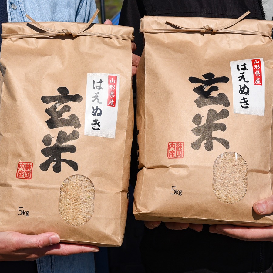【令和7年産新米】＜ジオンジファーム＞はえぬき玄米10kg（5kg×2袋）