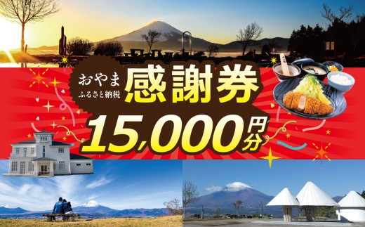 おやま ふるさと納税 感謝券 15,000円分（ 1,000円券 × 15枚 ）│ 感謝券 チケット 利用券 買い物 食事 宿泊