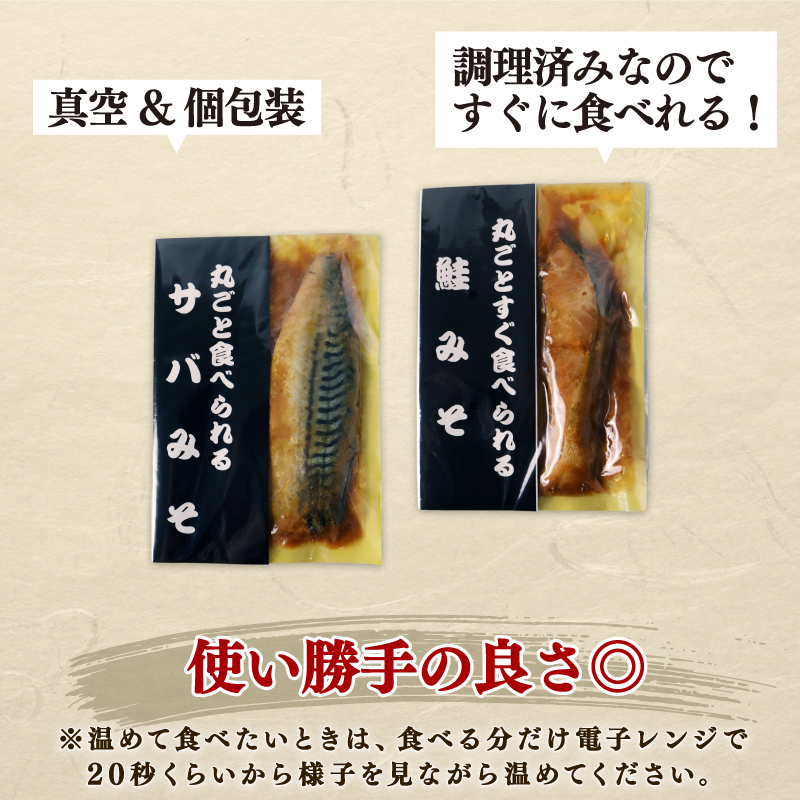 さけ サバ 6パックセット 丸ごと 簡単調理 レトルト食品 魚パック 焼き魚  味噌漬け 湯煎調理 お取り寄せ 惣菜 海産物 手軽 高級魚 ギフト プレゼント 贈答用 産地直送 非常食 常備品 佐々木