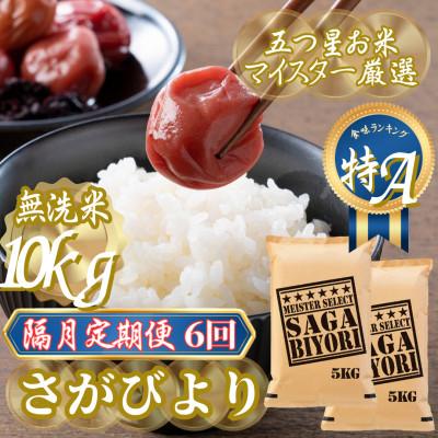 ふるさと納税 吉野ヶ里町 【2ヵ月毎定期便】【無洗米】さがびより10kg(5kg×2袋)(吉野ヶ里町)全6回