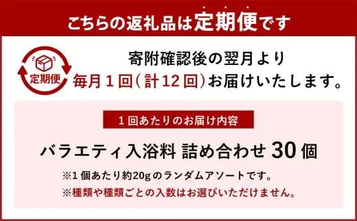 【 12ヶ月定期便 】 バラエティ入浴料 詰め合わせ 日本製 【 30個 】 入浴剤 詰め合わせ お風呂 おふろ セット 定期便 ギフト