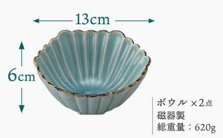 【美濃焼】孔雀 ボウル ペアセット【株式会社二幸】[MCZ037]