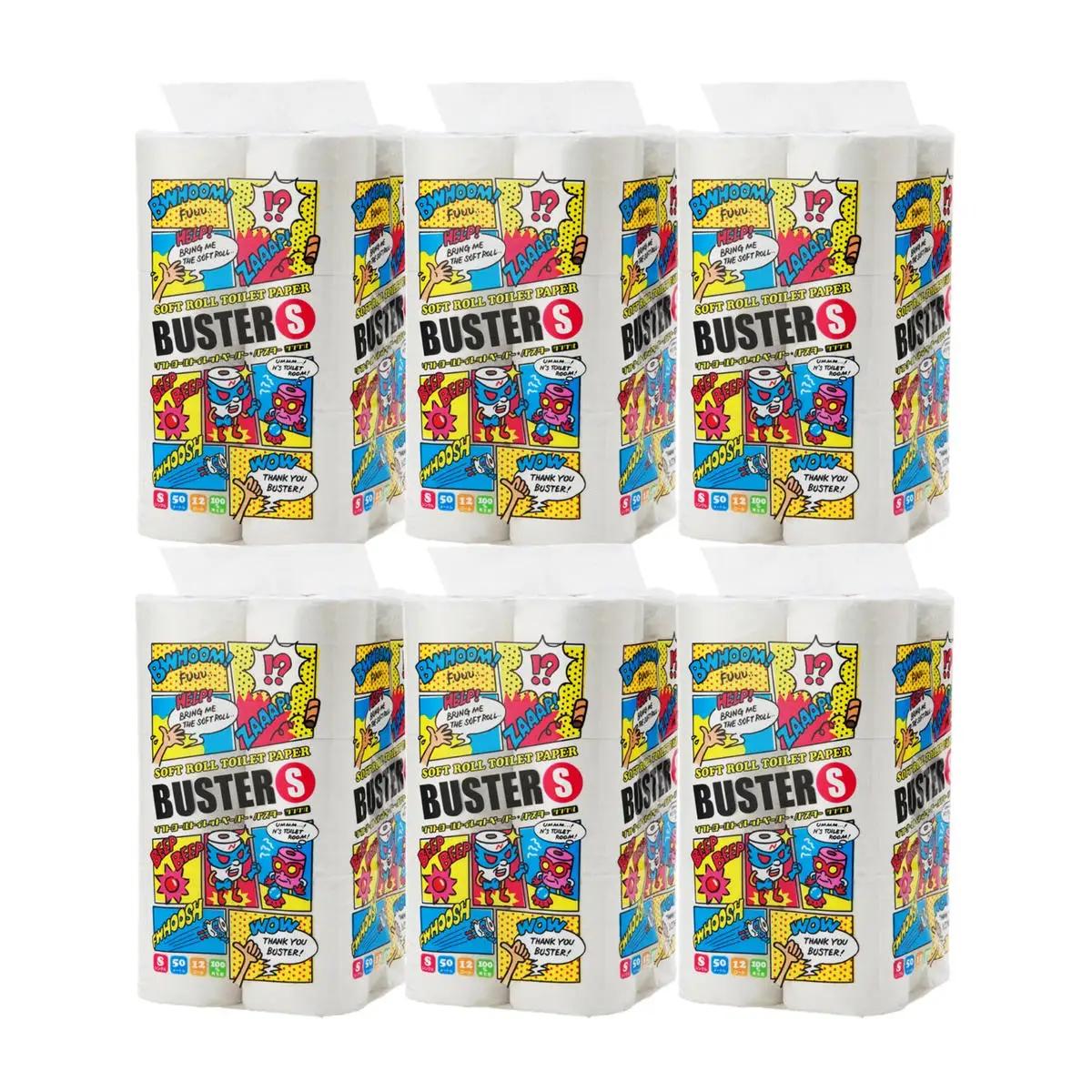 【Amazon.co.jp限定】【3ヵ月 連続 定期便】トイレットペーパー バスター 12R シングル 50ｍ ×6パック 72個 ×3回 日用品 消耗品 114mm 柔らかい 無香料 芯 大容量 トイレット トイレ といれっとペーパー ふるさと 納税 