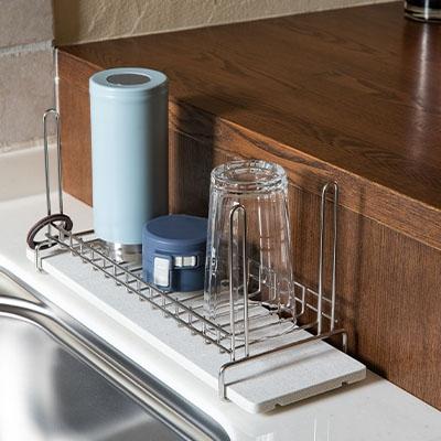 ふるさと納税 三条市  水切りラック(ボトル&グラス) 吸水トレイで水捨て不要【010P129】 |  | 03