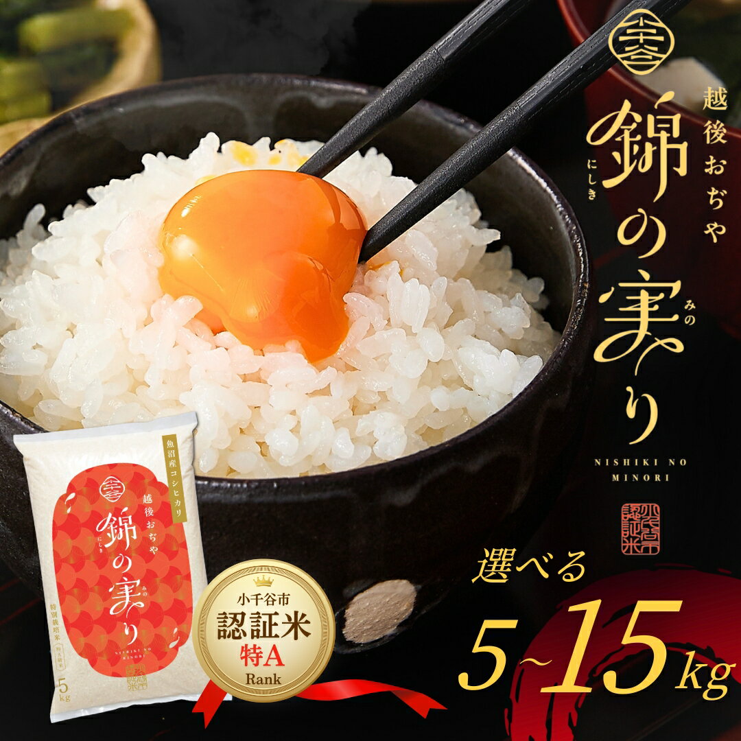 【ふるさと納税】スピード発送 3営業日以内 令和7年産 魚沼産コシヒカリ 小千谷市ブランド認証米「錦の実り」特Aランク 精米5kg 10kg 15kg 新潟県産 コシヒカリ お米 米 こしひかり 白米 精米 魚沼産 ブランド米 小千谷市 新潟県【OBt11_OBt12_OBt14】