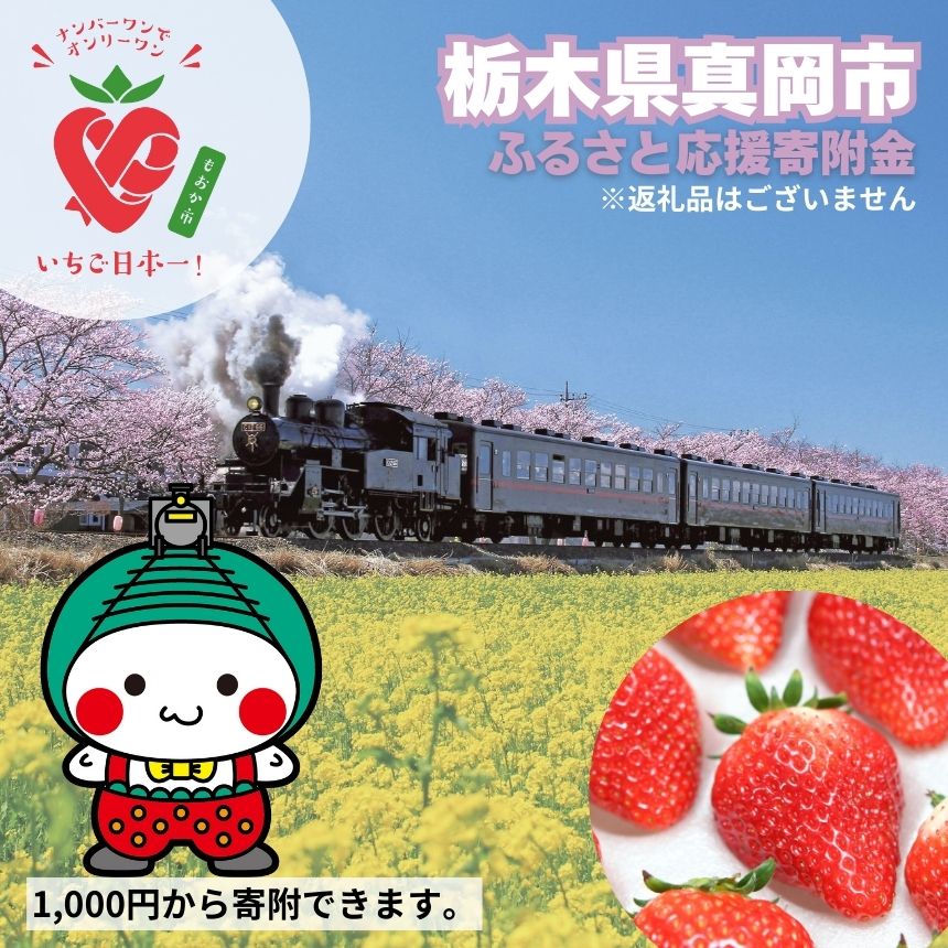 【ふるさと納税】1口 1,000円～ 返礼品なし ふるさと応援寄附金 栃木県 真岡市 | 1,000円 3,000円 5,000円 10,000円 50,000円 100,000円 | （クラウドファンディング対象）