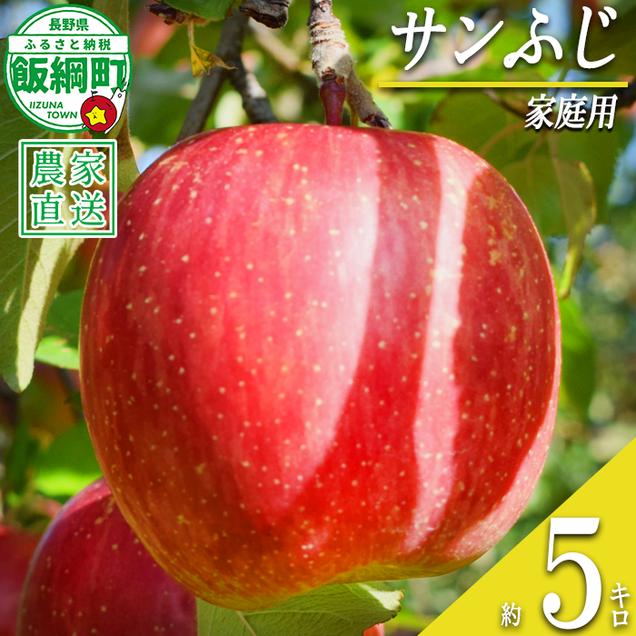 りんご サンふじ 家庭用 5kg 丸山りんご園 沖縄県への配送不可 2026年12月上旬頃から2027年1月上旬頃まで順次発送予定 令和8年度収穫分 信州 果物 フルーツ リンゴ 林檎 長野 予約 農家直送 長野県 飯綱町 [0710]