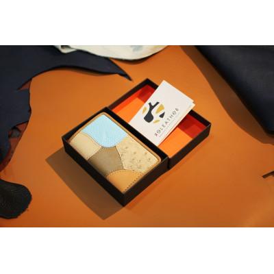 ふるさと納税 香芝市 ReLEATHeR(リレザー) 名刺入れ <パッチワーク×ベージュ>