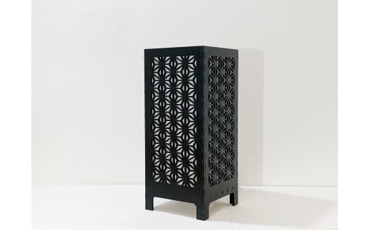 【ランプシェード】Akari ～麻～（黒色）（内寸：幅12cm、奥行き12cm、高さ28cm）
