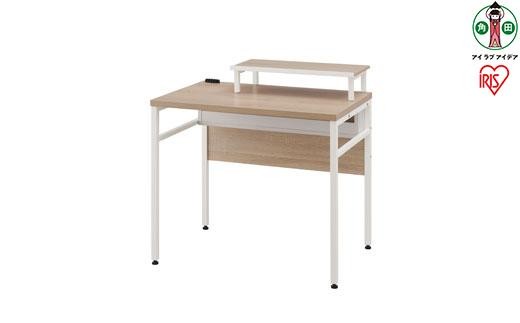 
            机 デスク ケーブル収納/モニター台付き ケーブル収納デスク モニター台付 アイリスオーヤマ 幅80cm 高さ82cm オフィス ナチュラル ケーブル収納 CSD－800M ライトナチュラル／ホワイト
          