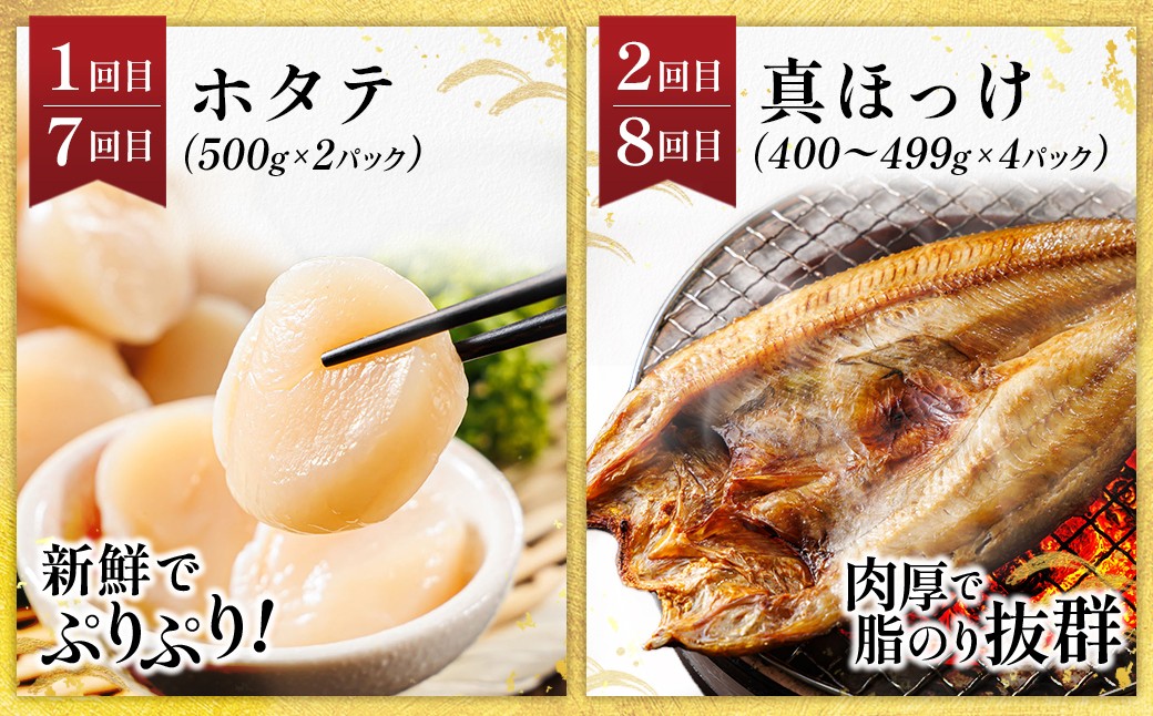 豊かな海が育んだ、北海道の海の幸を厳選してお届けする定期便です。