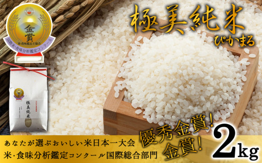 【金賞受賞】  ぴかまる 2㎏ 2袋 米 こめ コメ お米 おこめ 白米 ブランド米 銘柄米 熊本県産 熊本産 極美純米（ぴかまる）スパルタ農法 小分け 小分けパック 熊本県 阿蘇市