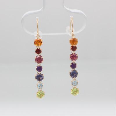 ふるさと納税 山梨県 K10YG アミュレット マルチカラー ピアス(1点) |  | 01