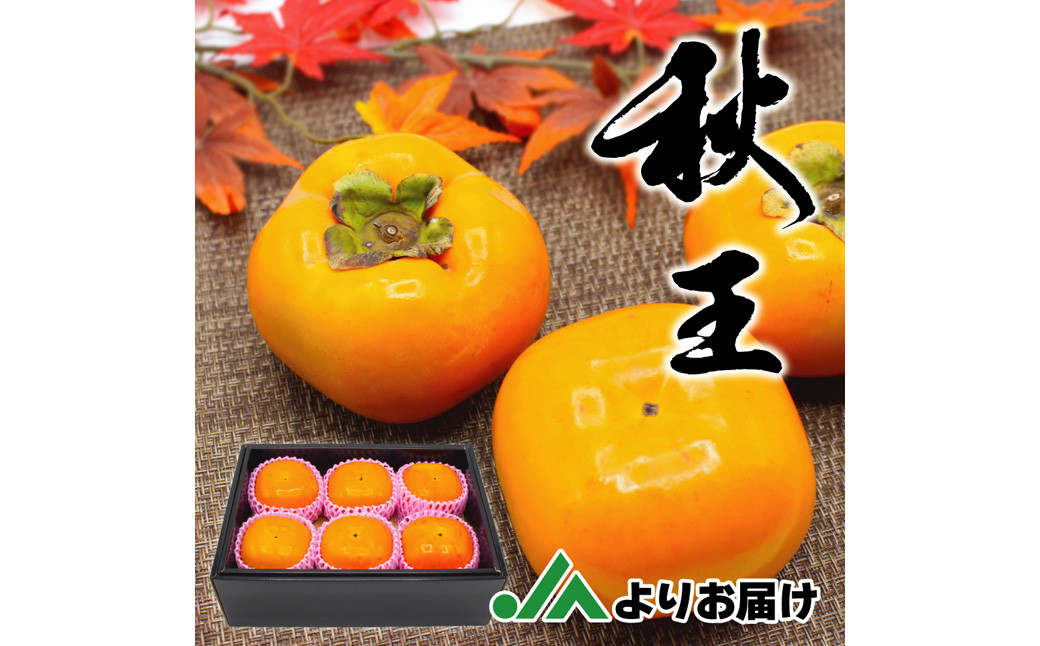 
            秋のフルーツの王様 ブランド柿 「 秋王 」 化粧箱 約1.75kg 6個入り【2025年10月下旬～11月下旬発送予定】
          