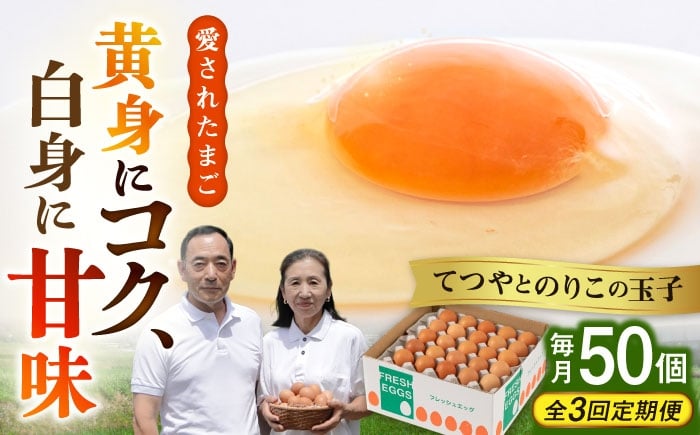 
            【 全3回 定期便 】てつやとのりこの 玉子 【 50個 × 3ヶ月 】《糸島》【板垣ファーム】[AWD007]
          