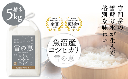 令和7年産 魚沼産コシヒカリ雪の恵（精米）5kg 魚沼市 米 こめ コメ お取り寄せ