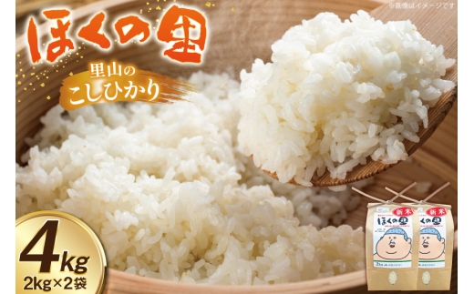 米 令和7年産 里山のこしひかり ほくの里 2kg ×2袋 計4kg [JA石川かほく 石川県 津幡町 tb17nir90049] お米 白米 ご飯 ごはん コメ こめ 小分け コシヒカリ おこめ 精米 