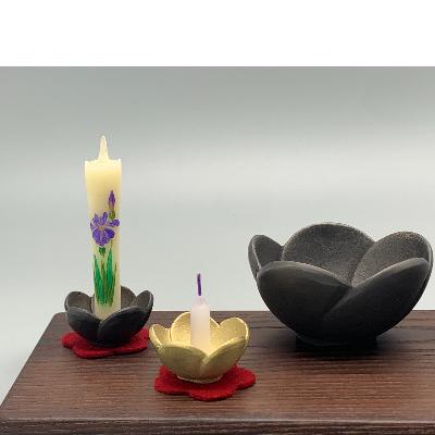 ふるさと納税 高岡市 【高岡銅器】うめ燭台・香炉セット(香炉黒、燭台金) |  | 01