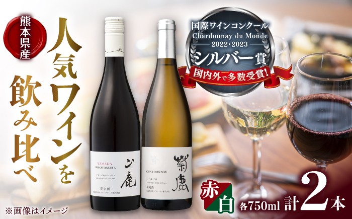 
                  ワイン 菊鹿シャルドネ&山鹿マスカットベーリーA ワイン2本セット 化粧箱付 わいん【菊鹿ワイナリー】 [ZFB006]
                