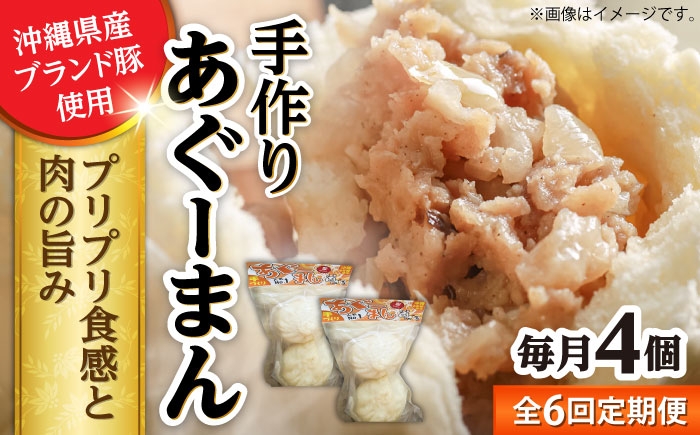 
            【全6回定期便】あぐーまん 4個入り (2個入り×2P) 肉まん 豚まん 点心 お取り寄せ 冷凍 沖縄市 / 豚々茶舗 [BCBL027]
          
