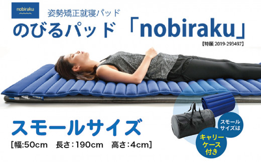 寝姿勢改善パッド nobiraku ノビラク【スモールサイズ】（通常タイプ）キャリーケース付き・手洗い可 腰痛 姿勢 コンパクトマット 車中泊 キャンプ