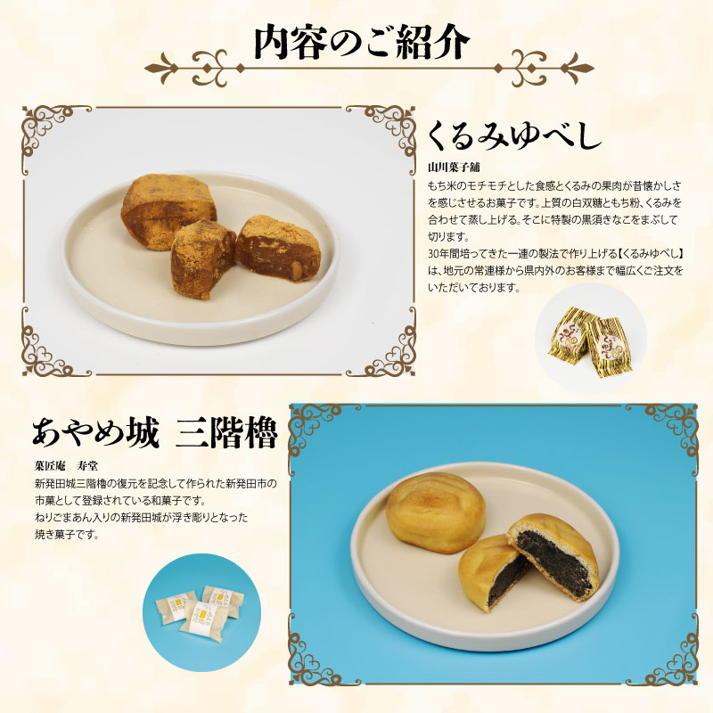 和菓子 城下町しばたお茶菓子セット 【 新潟 新発田 和菓子セット セット 饅頭 まんじゅう シナモンフィグ 甘納豆 ゆべし くるみ くるみゆべし お茶 ティーパック お茶請け 贈答 B19_02 】