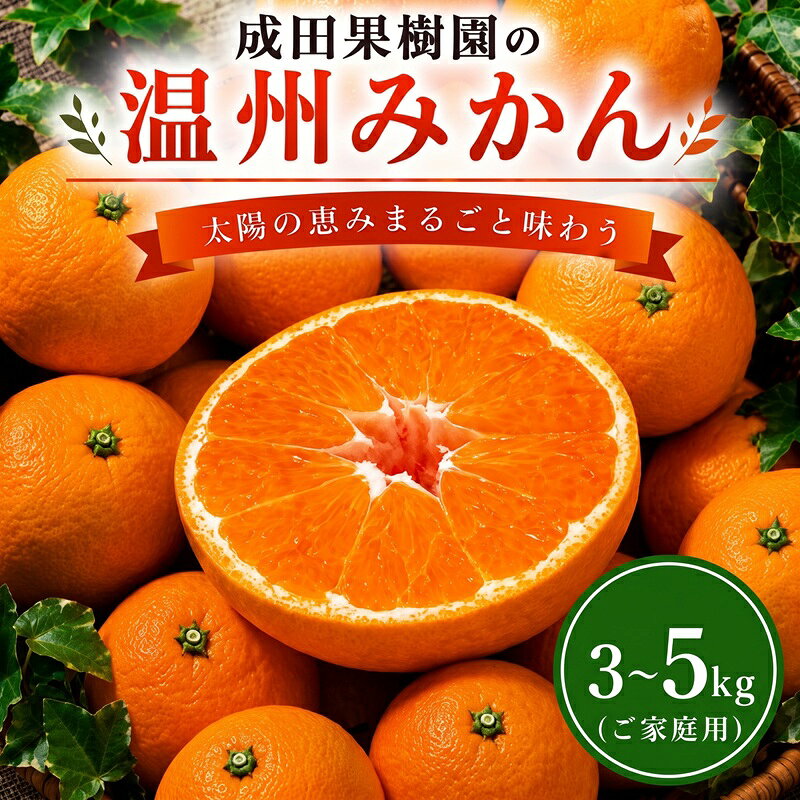 【ふるさと納税】成田果樹園の温州みかん 3～5kg（ご家庭用）温州みかん 家庭用 3kg 4kg 5kg 甘い 旬 産地直送 柑橘 果物 フルーツ 高知県 3キロ 4キロ 5キロ 三キロ 四キロ 五キロ お歳暮 プレゼント 蜜柑 美柑 くだもの ジュース や ゼリー に 期間限定 先行予約 選べる