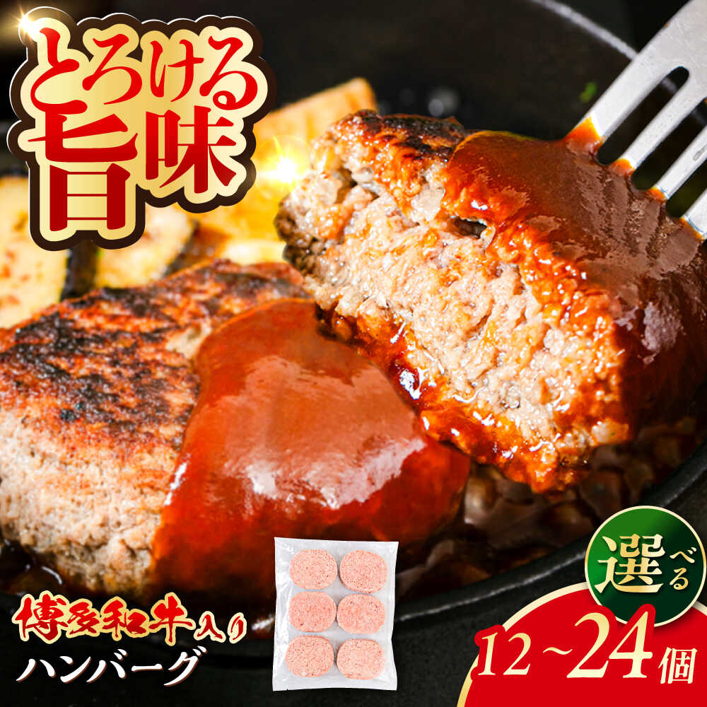 【ふるさと納税】【選べる容量】博多和牛入り ハンバーグ 100g 12個 24個 糸島市 / 幸栄物産 牛肉 黒毛和牛[ABH050] ハンバーグ 黒毛和牛 10000円 1万円
