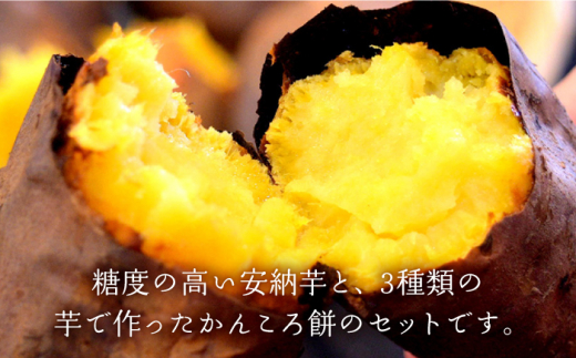 安納芋 約1kg・かんころ餅 3種食べくらべセット【キッコータ醤油・南部物産】[KAA255]