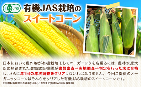有機JAS栽培 とうもろこし オーガニック コーン 10本 Lサイズ 伊場ファーム《8月中旬-9月中旬頃より順次出荷》北海道 浦幌町 朝もぎたて とうもろこし スイートコーン 有機 新鮮 甘い 希少