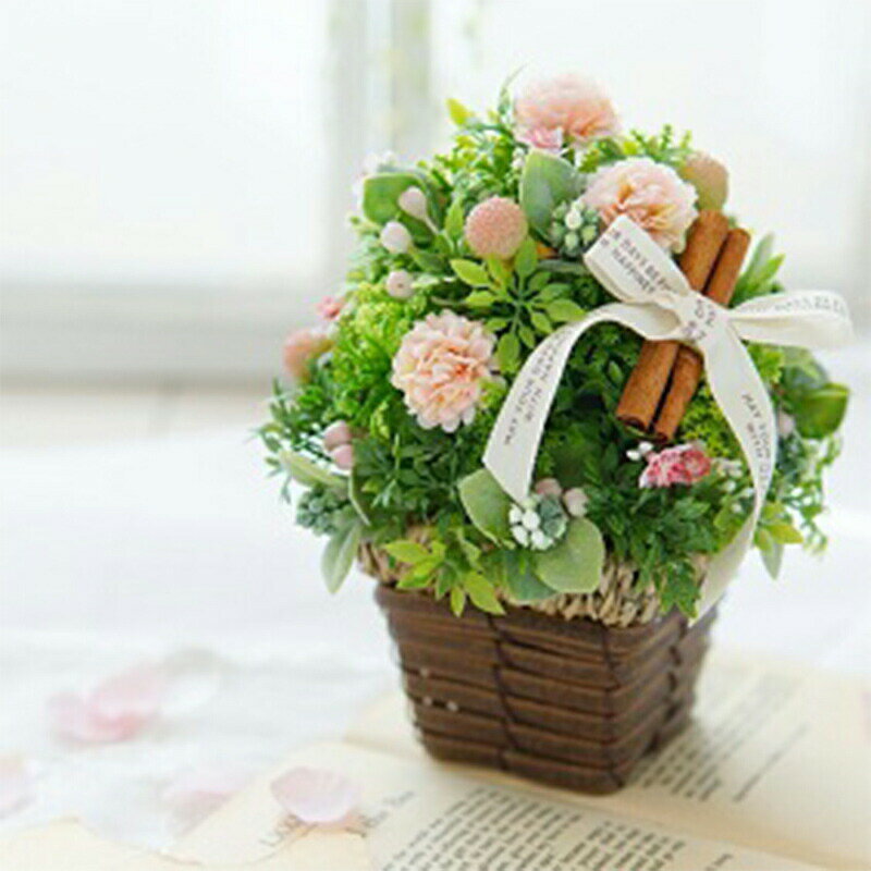 【ふるさと納税】フラワーアレンジメント ミニグリーンツリー 1個 [tk06ayt140036 山形県 高畠町 La.Rose Fleur] ツリー 花 はな 造花 フラワー アレンジメント インテリア 飾付 ハンドメイド