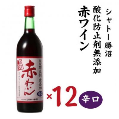 ふるさと納税 甲州市 シャトー勝沼 無添加赤わいん辛口12本セット　H-482
