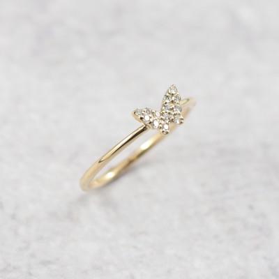 ふるさと納税 山梨県 【山梨県】【ジュエリー】K10 Papillon/パピヨン リング 4号 |  | 01