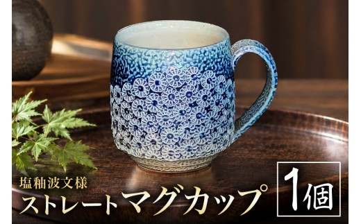 一の瀬焼 丸田窯 マグカップ 塩釉波文様 ストレート A10-006