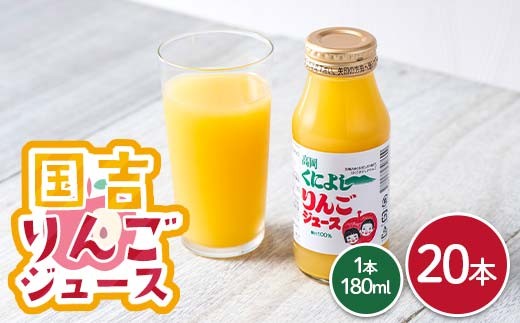 国吉りんごジュース 180ml×20本セット リンゴジュース アップルジュース 100％ ストレート FAD-1748